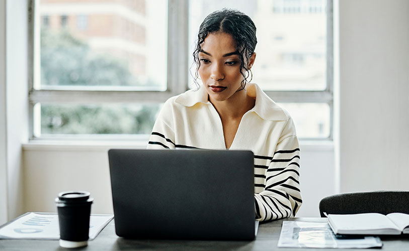 Content team member writing copy