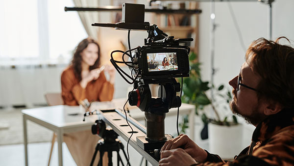 Filming of an interview
