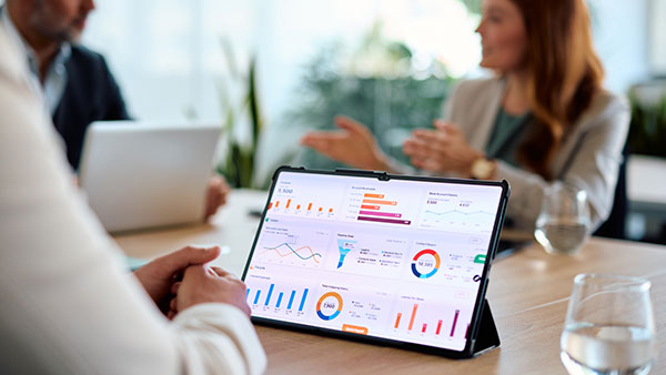 Team member checking reporting dashboard