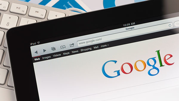 iPad with Google open in a web browser