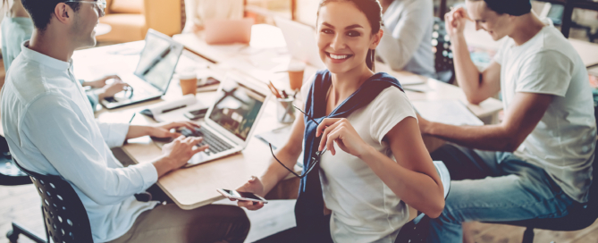 Young People Work In Modern Office